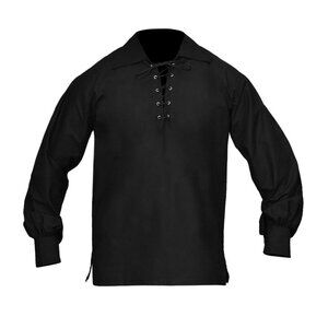 Modern Summer Shirt Loose sleeves Cotton shirt Black Casual Shirt Size